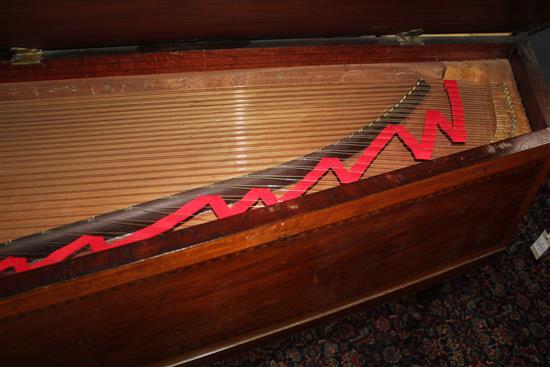 An early 19th century mahogany and satinwood banded double harpsichord, by John Broadwood, L.7ft 11in.